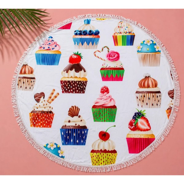 Фото - Рушник пляжний MirSon №5059 Summer Time Muffins 150x150 см (2200003180855)